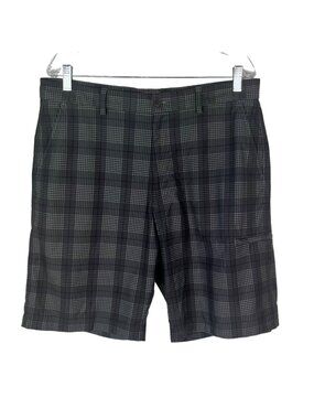 Pebble Beach Performance Golf Shorts Mens Size 36 Gray Plaid Summer Casual